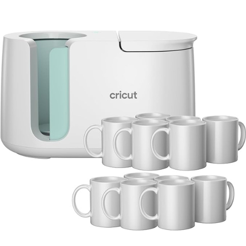 Cricut Mug Press + 12 Blank Mugs (12oz each)